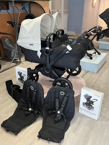 Bugaboo donkey twin black - bugaboo, twin-black